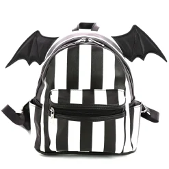 Bat Wing Striped Mini Backpack Adorable Goth Style