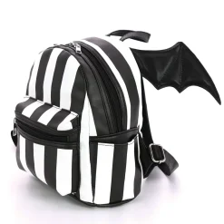 Bat Wing Striped Mini Backpack Adorable Goth Style