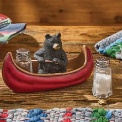 Bear in a Canoe Summer Vacation Salt And Pepper Set