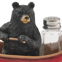 Bear in a Canoe Summer Vacation Salt And Pepper Set