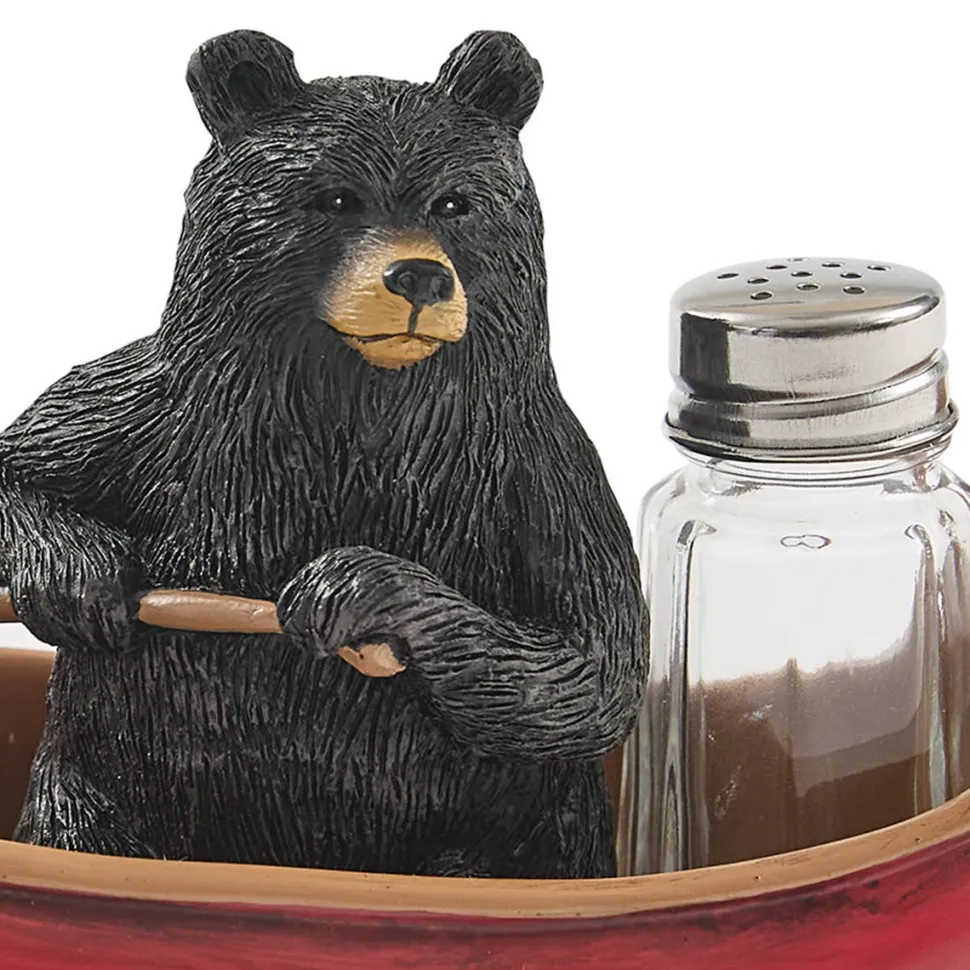 Bear in a Canoe Summer Vacation Salt And Pepper Set