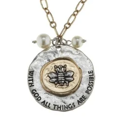 Bee & Pearl Necklace: All Things are Possible! Jane Marie, Perfect Gift!
