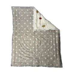 Bee and Lady Bug Handmade Quilted Baby Blanket Beautiful Quality