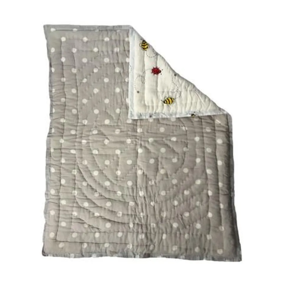 Bee and Lady Bug Handmade Quilted Baby Blanket Beautiful Quality