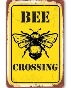 Bee Crossing - Metal Sign Handmade in the USA