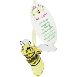 Bee Happy Inspirational Bee Ornament Gift with Message