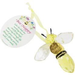 Bee Happy Inspirational Bee Ornament Gift with Message