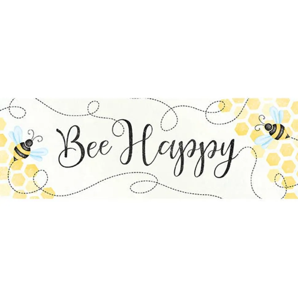 Bee Happy Message Bar Wood