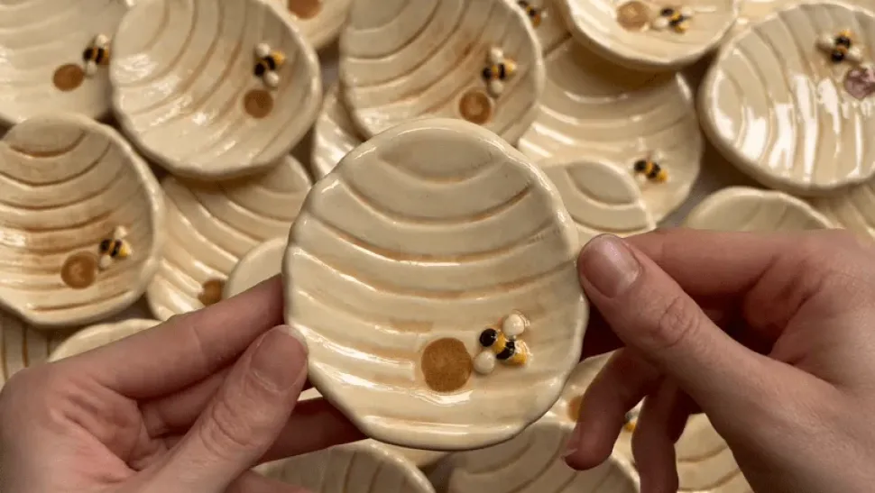 Bee Hive Trinket Dishes Handmade in the USA