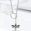 Bee with Lariat Necklace in 925 Sterling Silver
