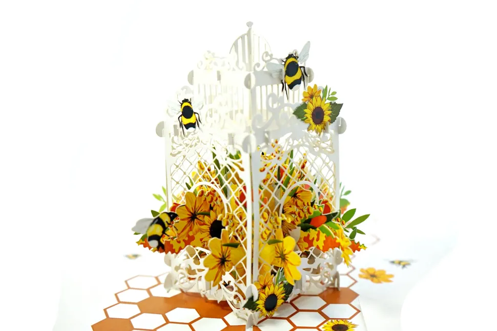 Bees & Sunflowers 3D Pop-Up Greeting Card