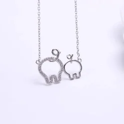 Best Friends Piggies, Pair of Pig Butts Necklace! Yellow, Rose or White Gold Plated