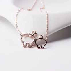 Best Friends Piggies, Pair of Pig Butts Necklace! Yellow, Rose or White Gold Plated