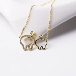 Best Friends Piggies, Pair of Pig Butts Necklace! Yellow, Rose or White Gold Plated