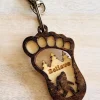 Big Foot "Believe" Keychain or Magnet-Layered Wood Handmade in the USA