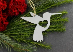 Bird Metal Ornaments: Cardinal, Owl, Hummingbird, Loon *