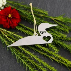 Bird Metal Ornaments: Cardinal, Owl, Hummingbird, Loon *