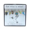 Bird themed "For The Birds" Painted Wine Charms