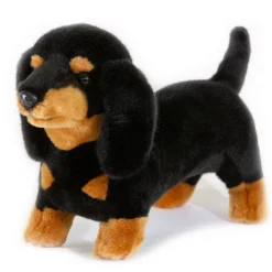 Black and Tan Plush Dachshund Medium Size Realistic