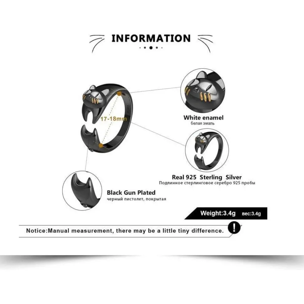 Black Cat Jewelry Sterling SIlver