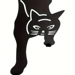 Black Cat Over the Door Hooks Hanger Metal