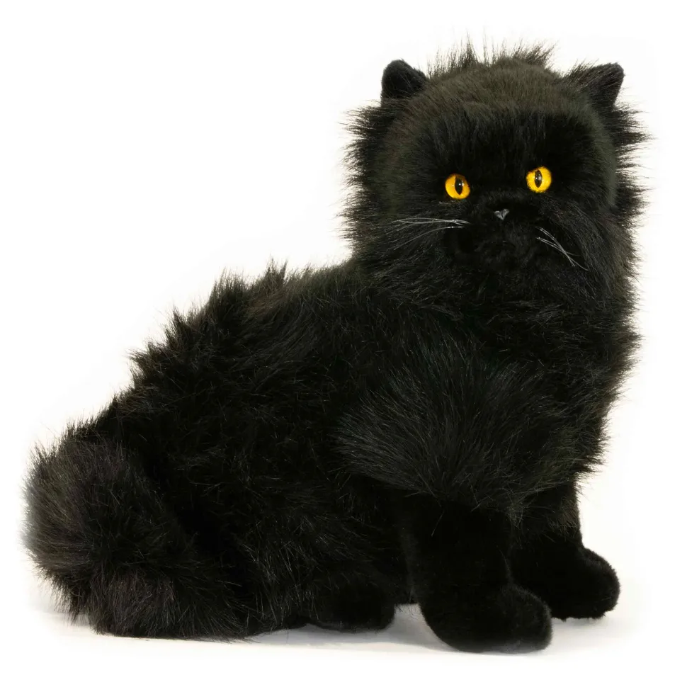 Black Lifelike Sitting Persian or Chantilly-Tiffany Cat Size 27cm/10.5" Handmade