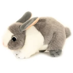 Black or Blue & White or White Bunny Rabbits Realistic Size 23cm.