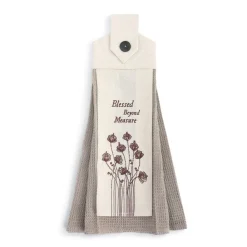 Blessed Beyond Button Loop Tea Towel