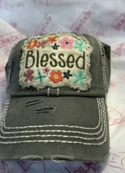 Blessed Distressed Floral Hat*