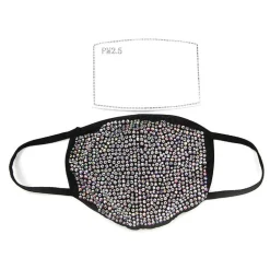 BLING Mask Diva Rhinestone Face Mask In Polyester Material