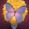 Blue Butterfly on Sunflower Night Light