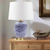Blue Ceramic Ginger Jar Table Lamp