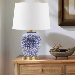 Blue Ceramic Ginger Jar Table Lamp