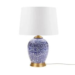 Blue Ceramic Ginger Jar Table Lamp
