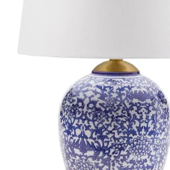 Blue Ceramic Ginger Jar Table Lamp