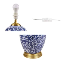 Blue Ceramic Ginger Jar Table Lamp