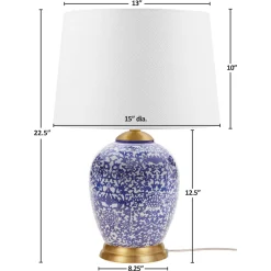 Blue Ceramic Ginger Jar Table Lamp