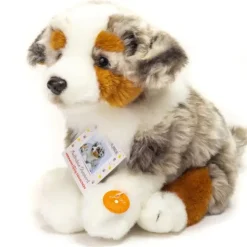 Blue Merle Australian Shepherd Plush Sitting by Teddy Hermann