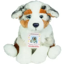 Blue Merle Australian Shepherd Plush Sitting by Teddy Hermann