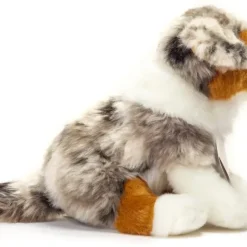 Blue Merle Australian Shepherd Plush Sitting by Teddy Hermann