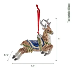 Blue or Red Telluride Collectible Deer Ornaments 2024 by Fitz & Floyd