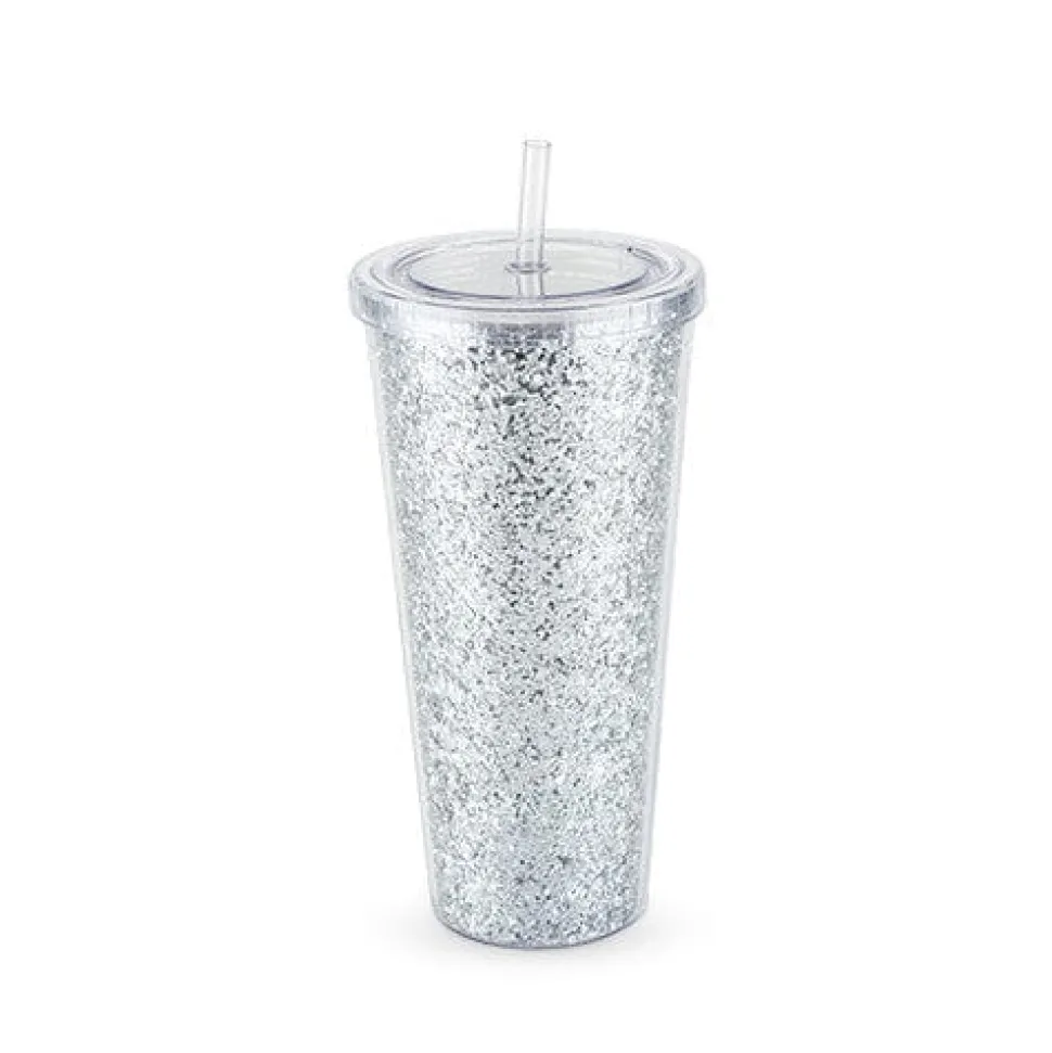Blush Sparkly Double Wall Drink Tumblers-Enjoy your drink, help rescued animals! yay!