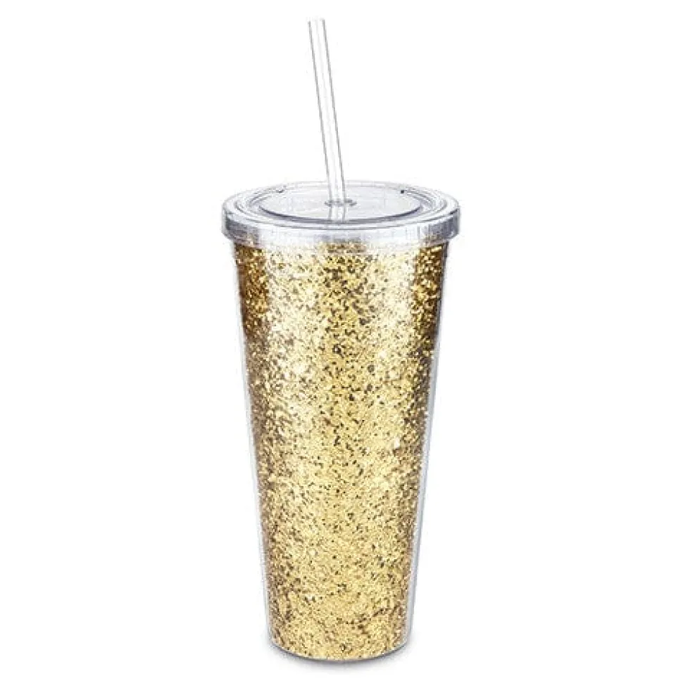Blush Sparkly Double Wall Drink Tumblers-Enjoy your drink, help rescued animals! yay!