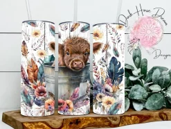 Boho Baby Cow Bath Time Tumbler Highland Calf