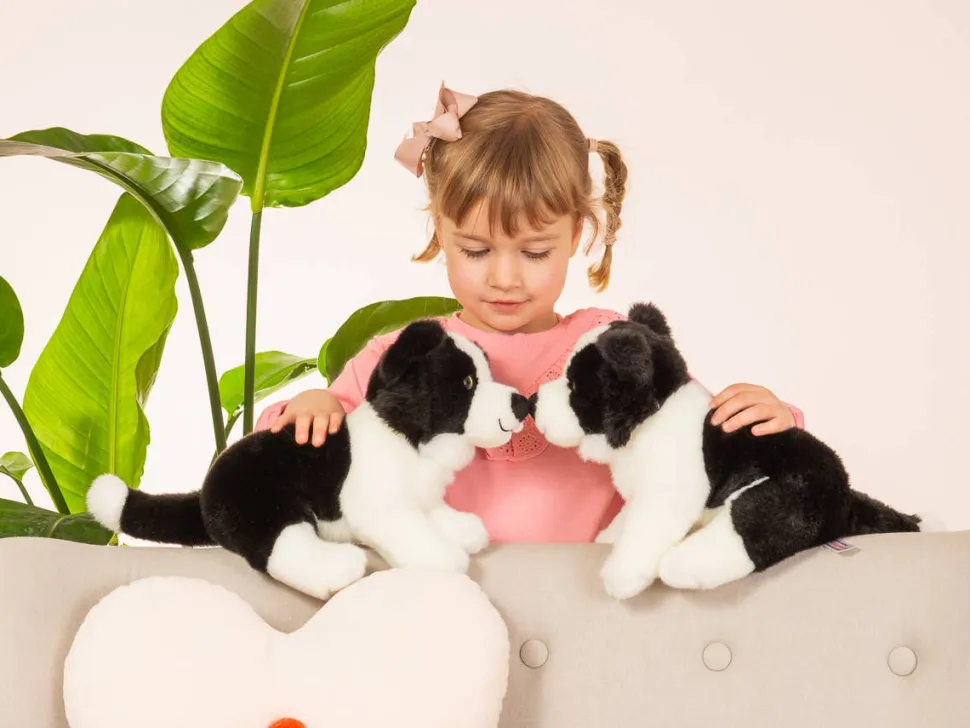 Border Collie Plush Puppy Sitting 25 cm by Teddy Hermann