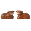 Bramble Farm Highland Cow Salt & Pepper Shakers In Gift Box