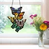 Brilliant Butterflies Cluster Stained Glass Window Panel- 13.25"H