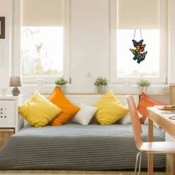 Brilliant Butterflies Cluster Stained Glass Window Panel- 13.25