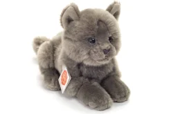 British Shorthair Blue Kitten lying down 20 cm - plush toy by Teddy Hermann