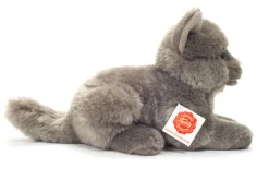 British Shorthair Blue Kitten lying down 20 cm - plush toy by Teddy Hermann